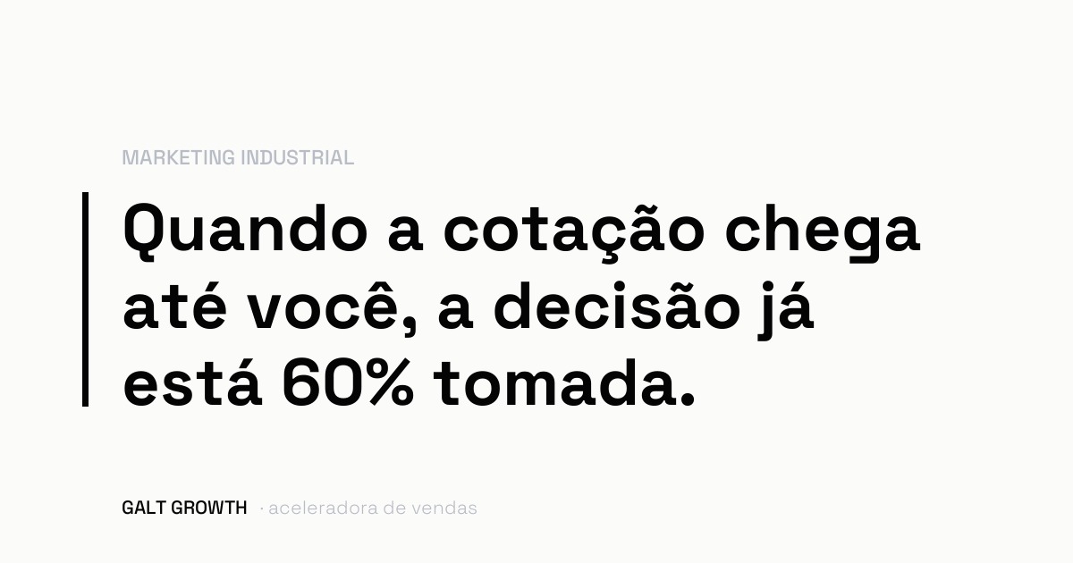 Capa do artigo: indústria não compra por anúncio, compra por confiança técnica construída antes da cotação